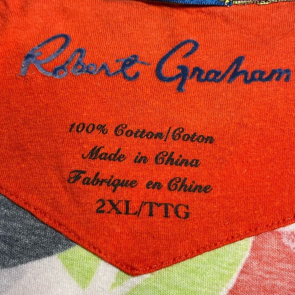 - Robert Graham Men’s Hawaiian Summer Short Sleeve T-Shirt Sz 2XL - Picture 5 of 7